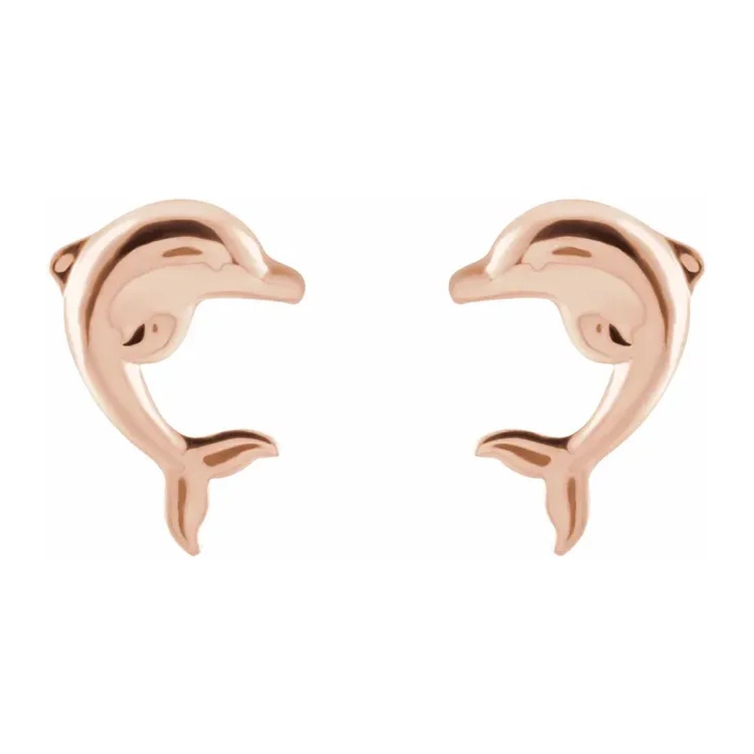 Dolphin 2 Cubic Zirconia Earrings 14K Gold Filled Silver Hip Hop Studs – JB  Jewelry BLVD
